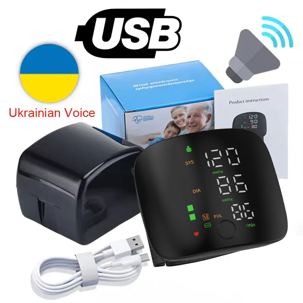 Monitor de Pressão Arterial HUBLIZER de Braço – LED Touch, Voz e Recarregável