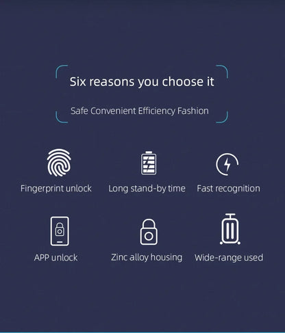 Cadeado Inteligente com Impressão Digital Graffiti 🔒 – Bluetooth, À Prova d'Água IP65 e Bateria Recarregável