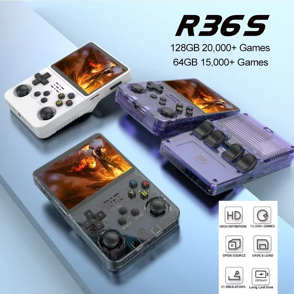 console portatil retro r36s – 15.000 Jogos Clássicos com Tela IPS de Alta Resolu
