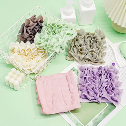 Bucha de Banho 2-em-1 com Porta-Sabonete – Esfoliação e Limpeza Profunda